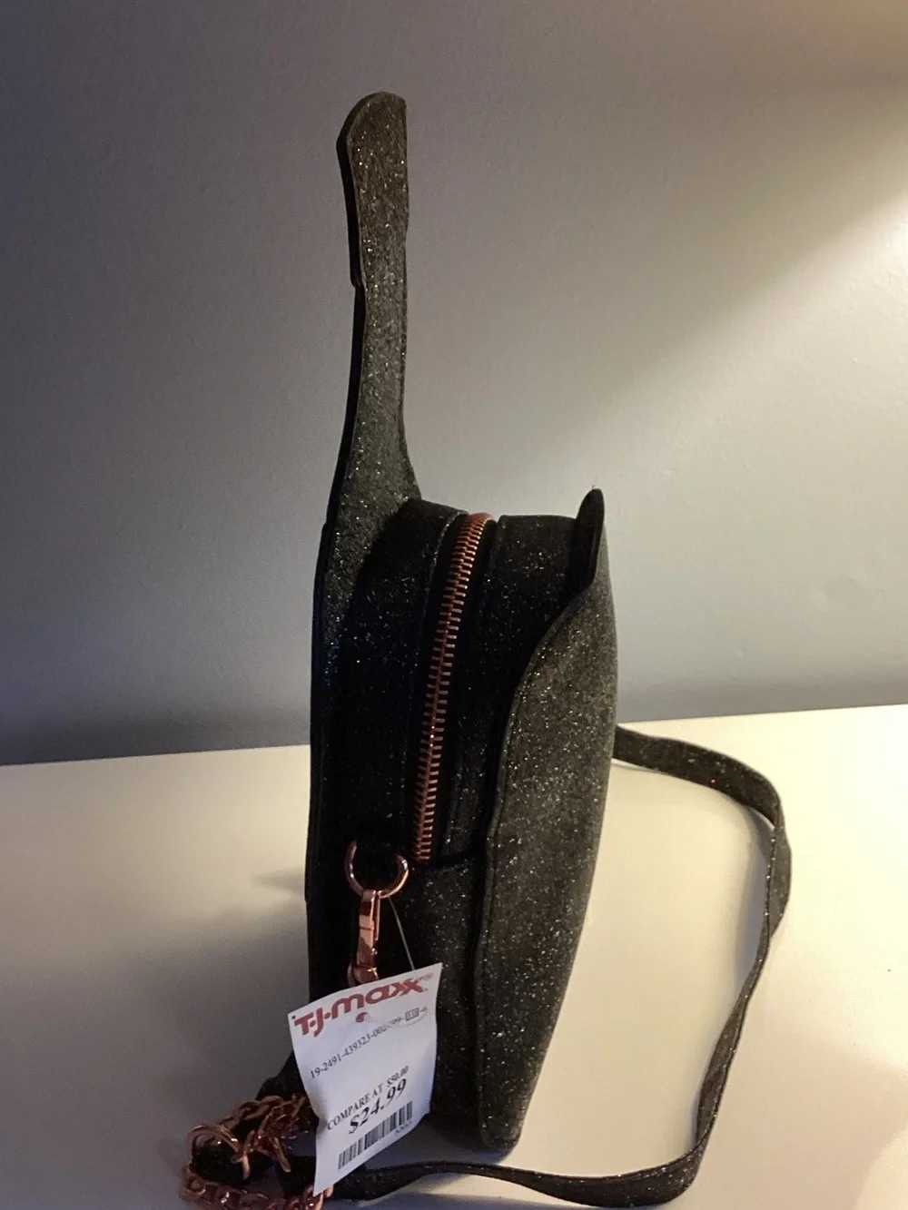 Pink Champagne Bottle Crossbody Bag by